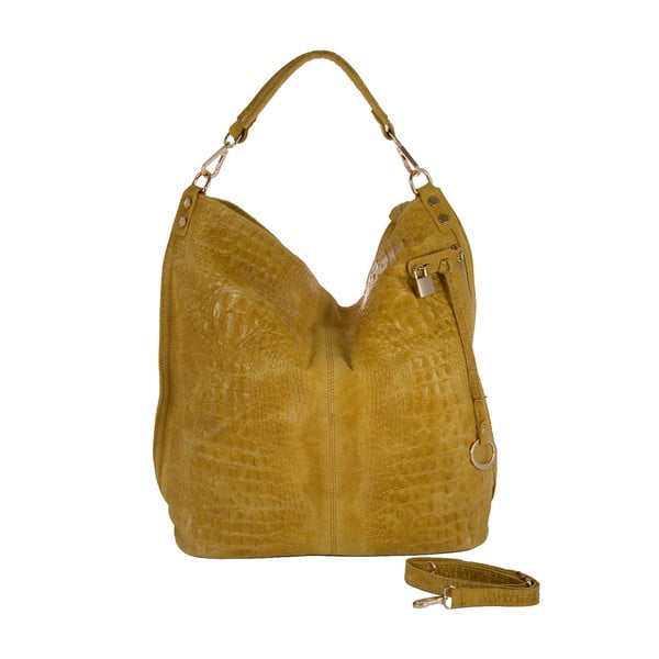 Žltá kabelka z pravej kože Andrea Cardone Edvige