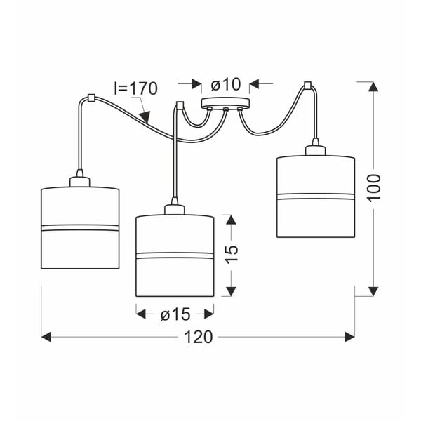 Čierne závesné svietidlo s textilným tienidlom ø 15 cm Assam – Candellux Lighting-image-2
