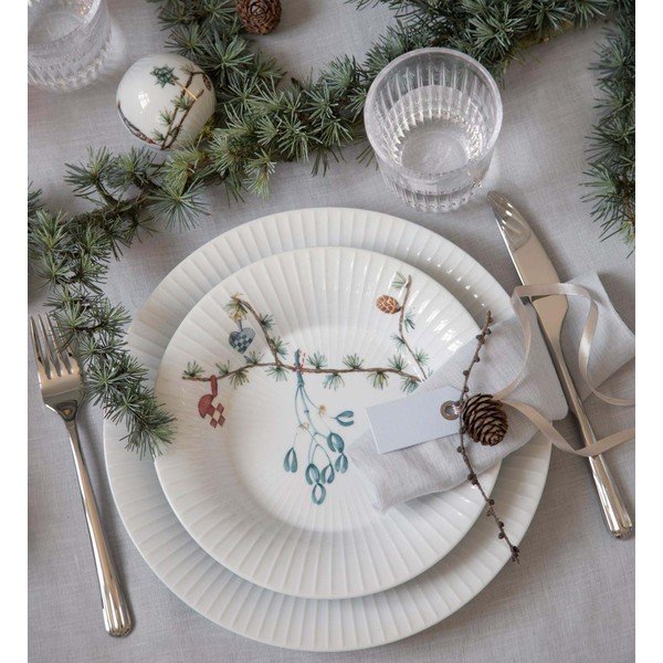 Biely hlboký  porcelánový tanier s vianočným motívom ø 21 cm Hammershøi Christmas – Kähler Design-image-1