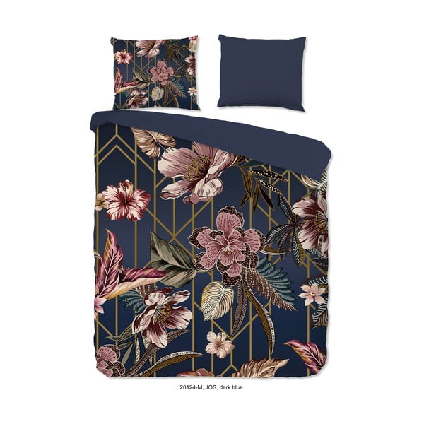 Tmavomodré obliečky na dvojlôžko/predĺžené z mikrovlákna 200x220 cm Jos – Good Morning