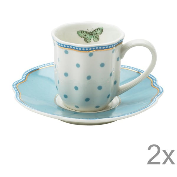 Porcelánová šálka na espresso s tanierikom Minitie od Lisbeth Dahl, 2 ks