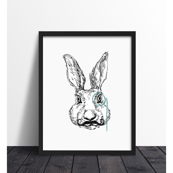 Zarámovaný plagát We Love Home Hipster Rabbit, 40 x 50 cm