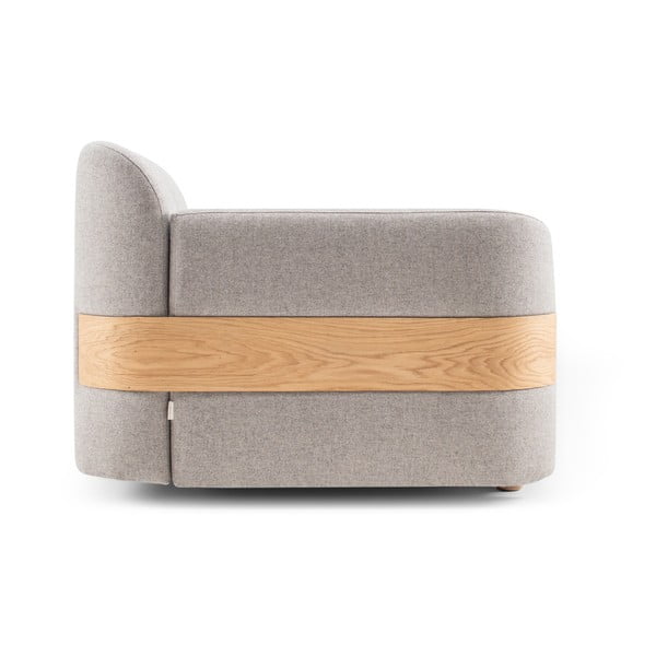 Svetlosivý modul pohovky (pravý roh) zo zmesi vlny a ľanu Hugg - Gazzda-image-2