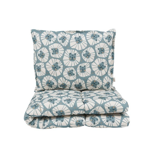 Modrá súprava do postieľky Denim Lions – Malomi Kids-image-2