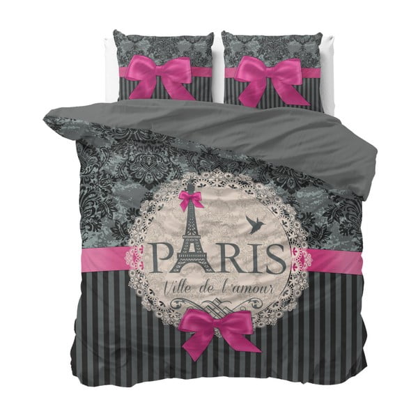 Bavlnené obliečky na dvojlôžko Sleeptime Love Paris, 200 × 220 cm