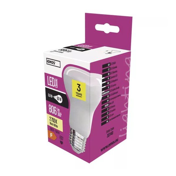 Teplá LED žiarovka E27, 9 W - EMOS-image-1