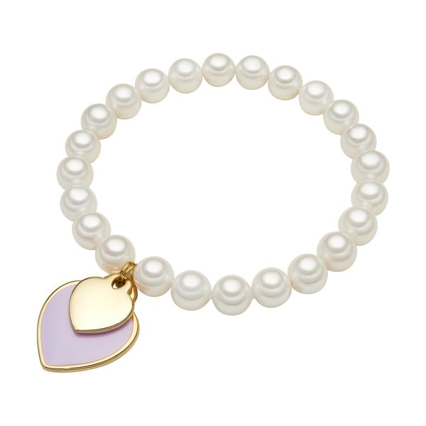 Náramok s bielou perlou Perldesse Ula, ⌀ 0,8 x dĺžka 19 cm