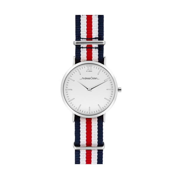 Pánske hodinky s modro-červeno-bielym remienkom Andreas Östen Trico II