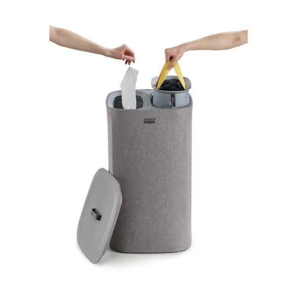 Sivý textilný kôš na bielizeň Joseph Joseph Tota, 60 l-image-4
