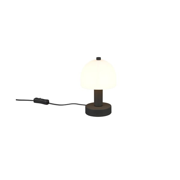 Čierno-biela stolová lampa so skleneným tienidlom (výška 19 cm) Glenn – Reality-image-3