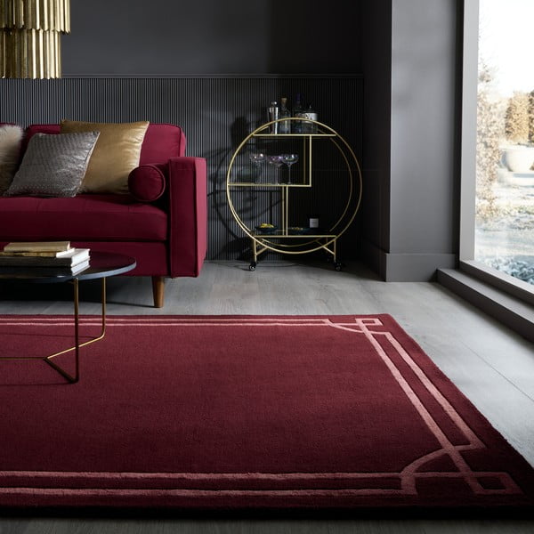 Vínový ručne tkaný vlnený koberec 160x230 cm Gatsby – Flair Rugs-image-1