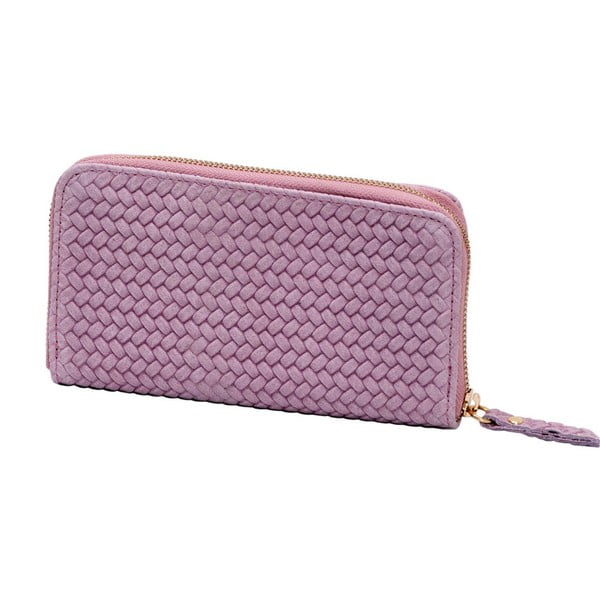 Svetloružová peňaženka z pravej kože Andrea Cardone Ines Pattern