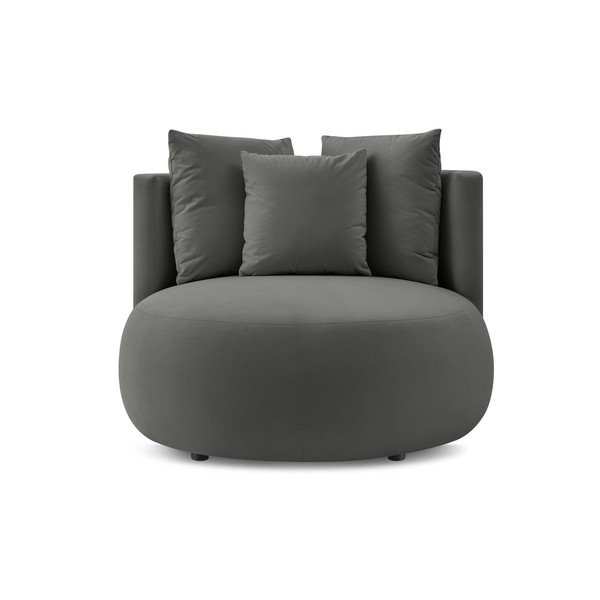 Svetlosivé zamatové kreslo Cesar – Bobochic Paris-image-3