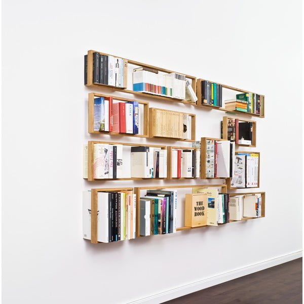 Polica na knihy z dubového dreva das kleine b b7, výška 34 cm-image-4