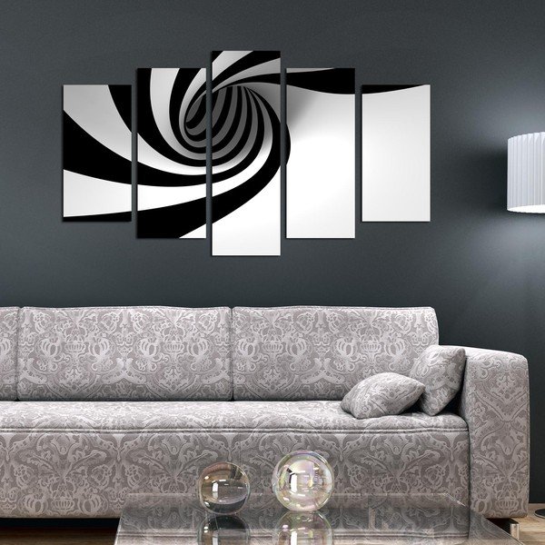 Viacdielny obraz Spiral B&W, 110 × 60 cm-image-1