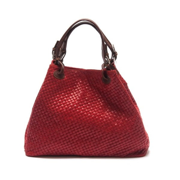 Červená kožená kabelka Isabella Rhea Illex