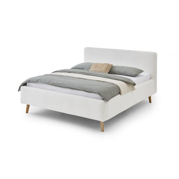 Biela čalúnená dvojlôžková posteľ 160x200 cm Mattis - Meise Möbel
