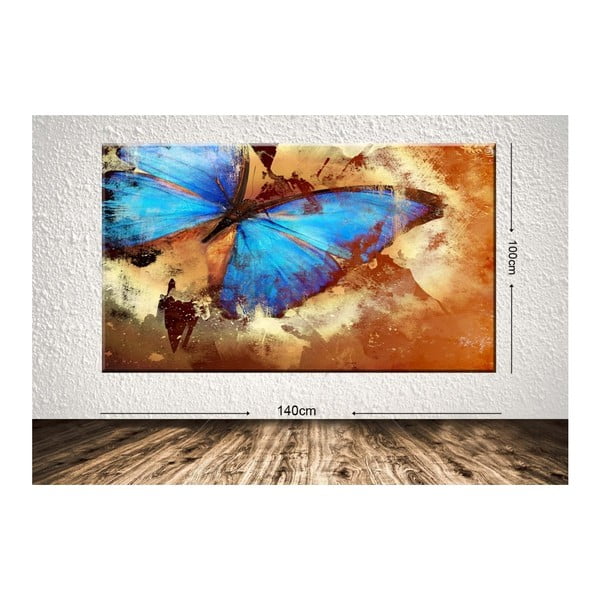 Obraz Blue Butterfly, 100 × 140 cm