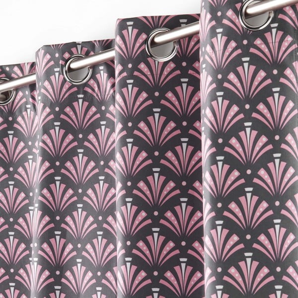 Ružovo-sivý zatemňovací záves z mikrovlákna 135x260 cm Surya – douceur d'intérieur-image-1