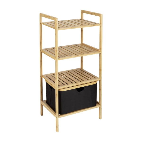 Čierny/prírodný bambusový kúpeľňový regál 44x93,5 cm Ecori - Wenko-image-3