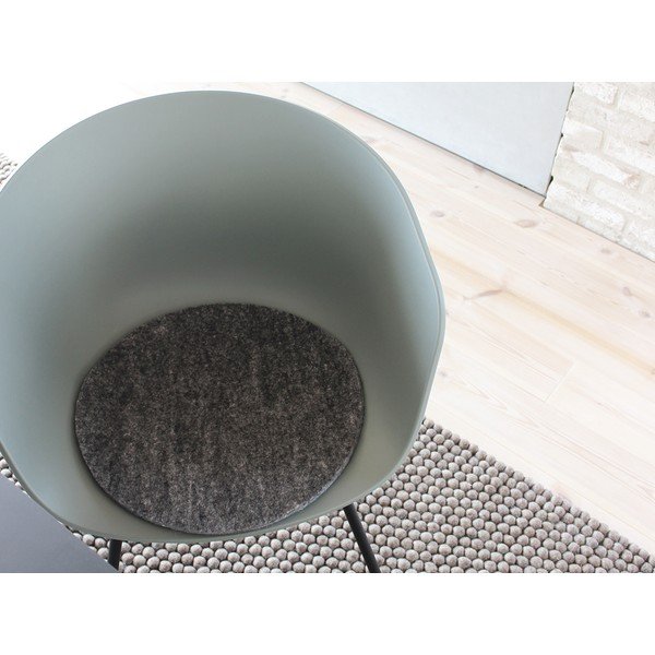 Antracitovosivý plstený vankúš na sedenie z vlny Wooldot Felt Chair Pad, ⌀ 40 cm-image-2