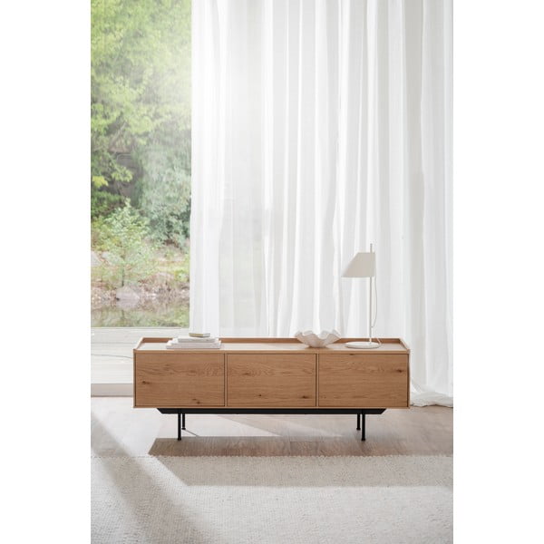 TV stolík v dekore duba v prírodnej farbe 160x56 cm Brewerton - Rowico-image-1