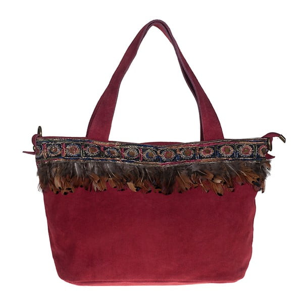 Červená kožená kabelka Pitti Bags Marilu