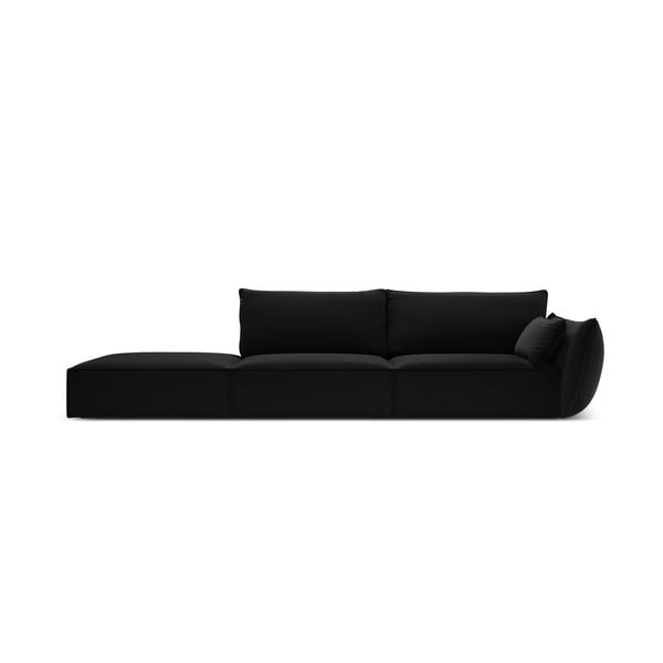Čierna zamatová pohovka pravý roh 264 cm Vanda – Mazzini Sofas