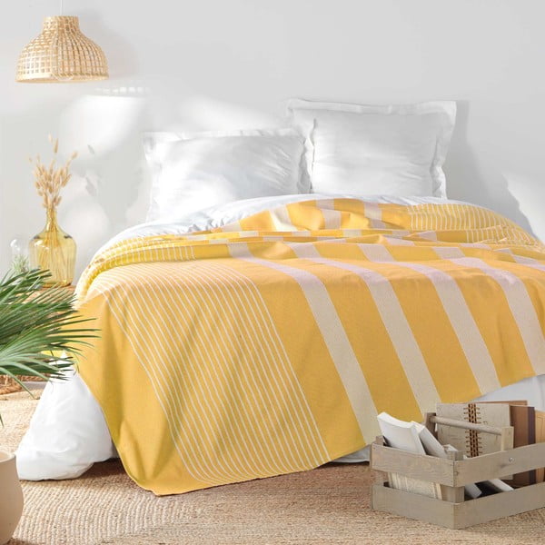 Žltý pléd 220x240 cm Adele – douceur d'intérieur-image-2