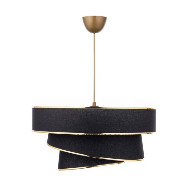 Závesné svietidlo v čierno-zlatej farbe s textilným tienidlom ø 40 cm Couper – Opviq lights