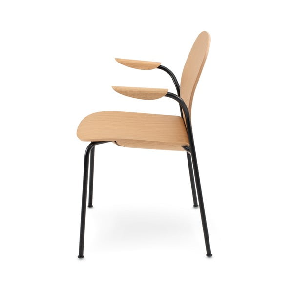 Jedálenské stoličky v súprave s podrúčkami/stohovateľné 2 ks v dekore duba v prírodnej farbe Book – Gazzda-image-4