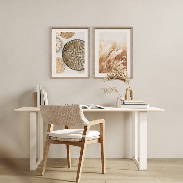 Tlačené obrazy v súprave 2 ks s rámom 30x40 cm Full Beige – Styler-image-1