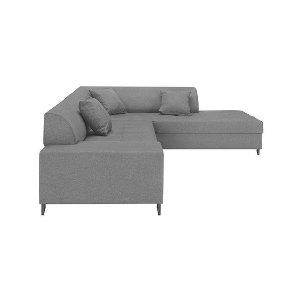 Svetlosivá rohová rozkladacia pohovka s nohami v čiernej farbe Cosmopolitan Design Orlando, pravý roh-image-2