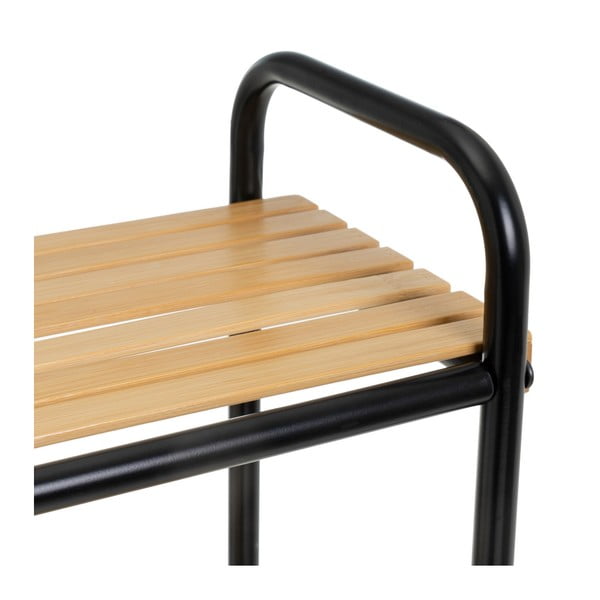 Bambusový regál v čierno-prírodnej farbe 41x77 cm – Casa Selección-image-4