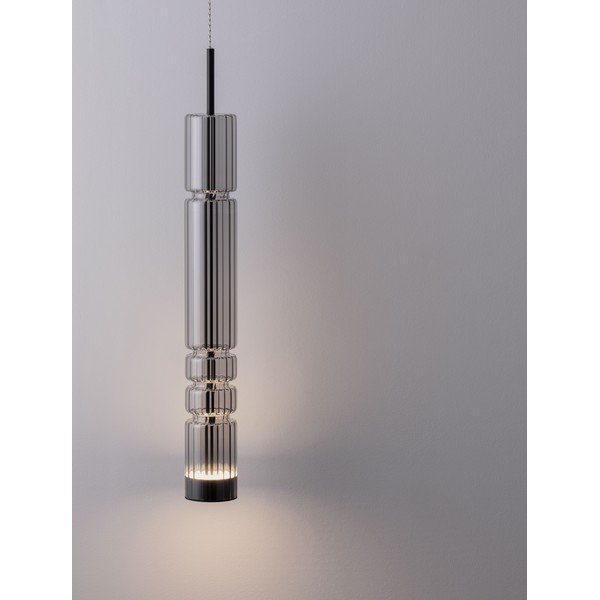 Sivé sklenené LED závesné svietidlo ø 8 cm Bento – Nova Luce-image-1