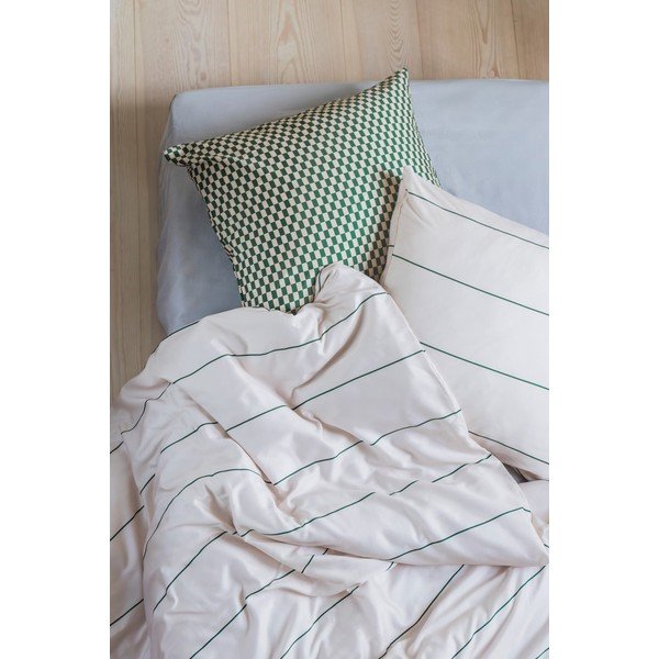 Béžové obliečky na jednolôžko z bavlneného saténu 140x200 cm Align – Mette Ditmer Denmark-image-1