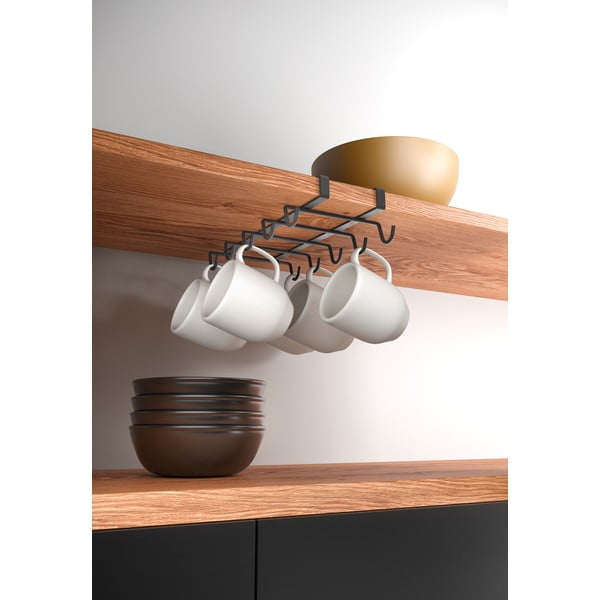 Čierny závesný držiak na hrnčeky Metaltex My Mug Lava-image-2