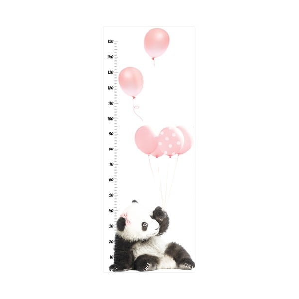 Nástenná samolepka s meradlom výšky Dekornik Pink Panda, 60 × 160 cm
