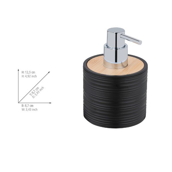 Čierny plastový dávkovač mydla 350 ml Lyon – Allstar-image-2