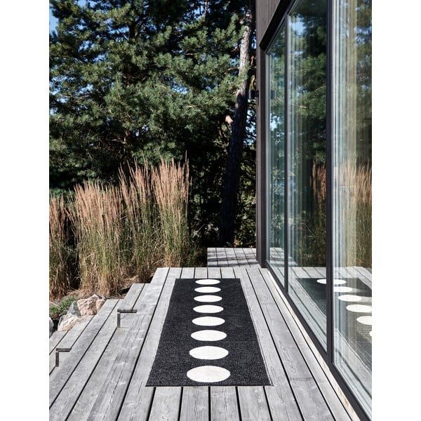 Čierno-biely vnútorný a vonkajší behúň 70x300 cm Vera Black – Pappelina-image-4