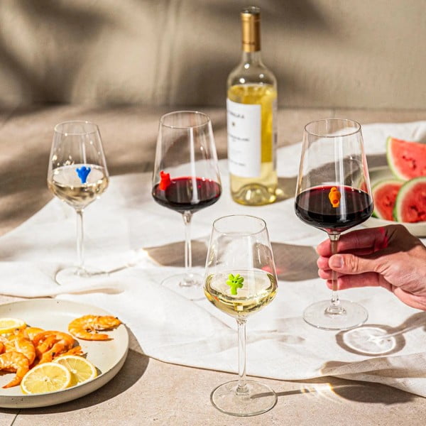 Silikónové rozlišovače na poháre v súprave Paty people – VacuVin-image-1