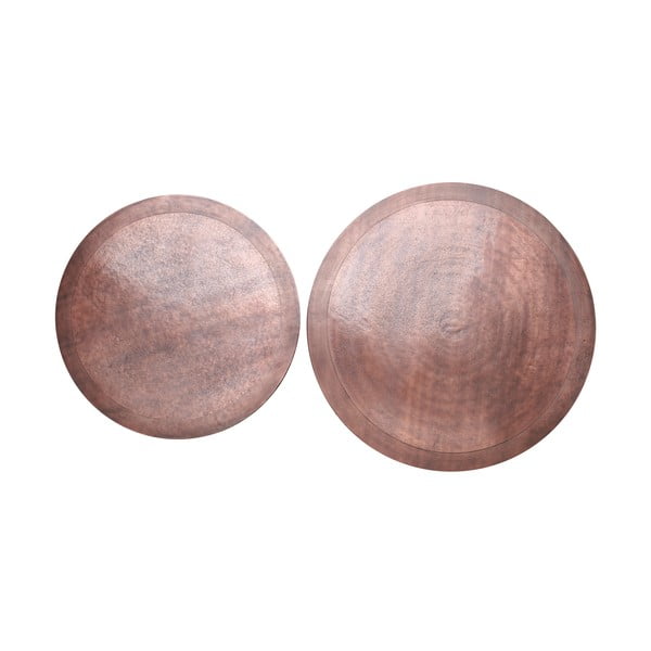 Kovové okrúhle konferenčné stolíky v medenej farbe v súprave 2 ks ø 75 cm Talca - Light & Living-image-3