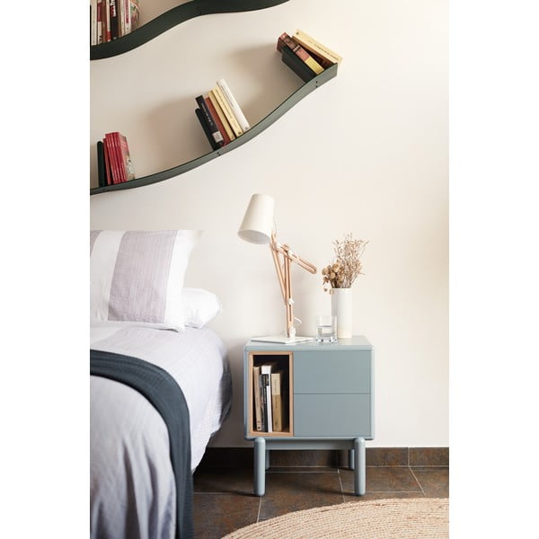 Modrý/sivý nočný stolík Corvo – Teulat-image-1
