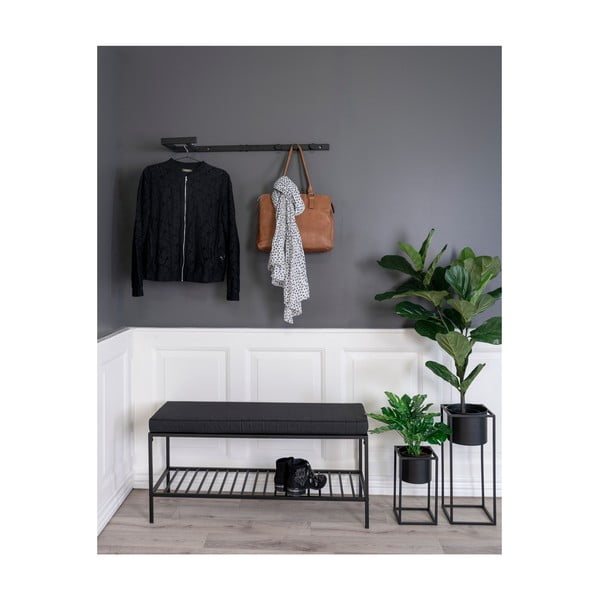 Čierny kovový nástenný vešiak Trento – House Nordic-image-2
