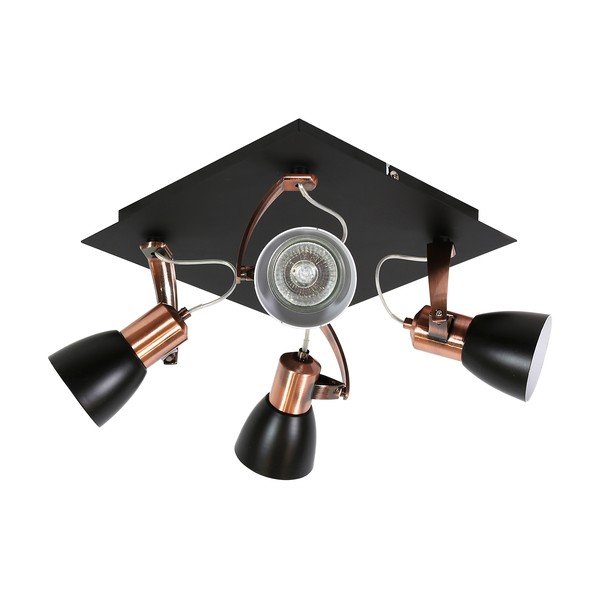 Stropné svietidlo s kovovým tienidlom v čierno-medenej farbe 30x30 cm Markus – Candellux Lighting-image-1