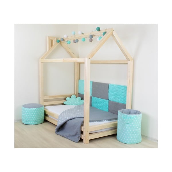 Detská posteľ z lakovaného smrekového dreva Benlemi Happy, 120 × 200 cm-image-4