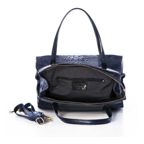 Kožená kabelka Croco Blue-image-3