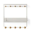 Biely prírodný kovový nástenný vešiak s poličkou Estique - Umbra