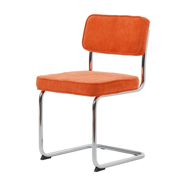 Oranžová menčestrová jedálenská stolička Rupert – Unique Furniture