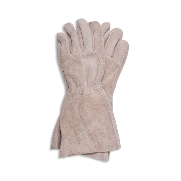 Béžové semišové rukavice Garden Trading Gaunlet Natural, dĺžka 36 cm
